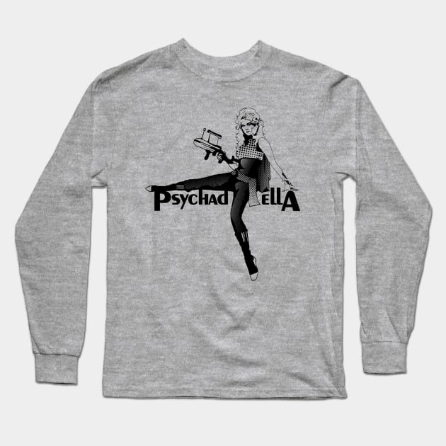 Barbarella Psychadella Long Sleeve T-Shirt by mosgraphix